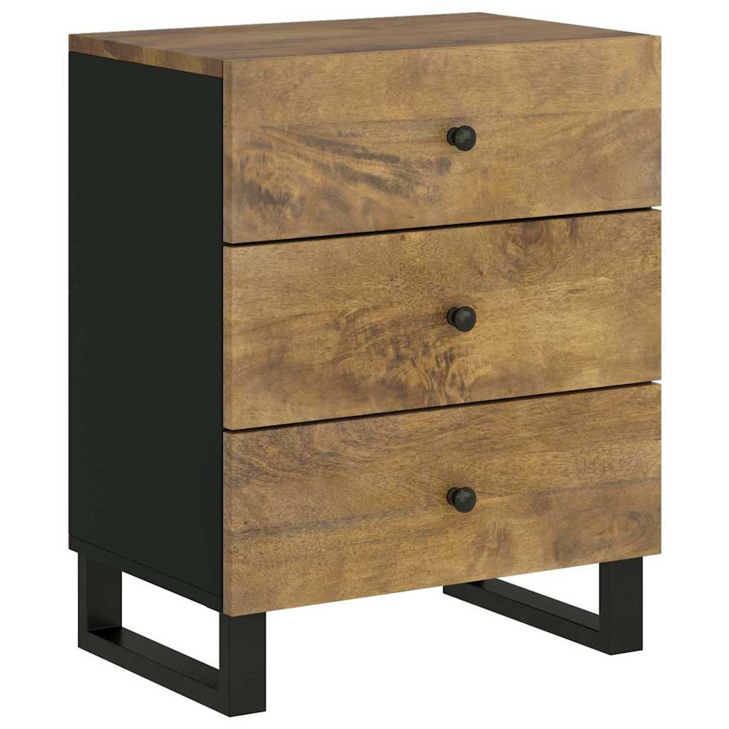Nachttisch 50x33x62 cm Massivholz Mango & Holzwerkstoff